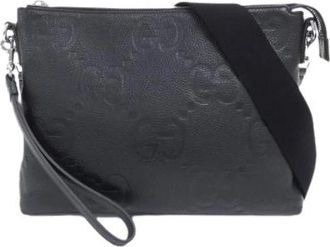 Gucci Pre-owned Jumbo GG Lederen Schoudertas - Dames - Vintage Schoudertas - Zwart - ONE Size - Leer - Vintage