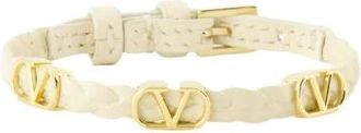 Valentino Garavani VLogo Signature Armband - Dames - Armbanden - Beige - ONE Size - Leer - Accessoires