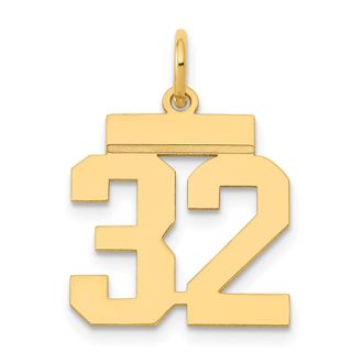 Diamond2Deal 14k Yellow Gold Small Polished Number Charm Pendant