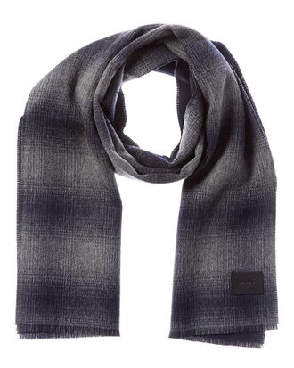 Vince Doubleface Shadow Plaid Wool & Cashmere-Blend Scarf