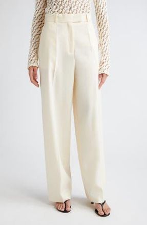 R&oacute;he Virgin Wool Wide Leg Pants in Off-White at Nordstrom Rack, Size 4 Us / 36 Eu