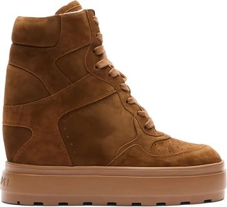 Casadei Sneakers con lacci e zeppa 80mm - Marrone