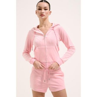 Juicy Couture Robertson Klassieke Jas Polyester Dames Roze Hoodie Sweatshirt