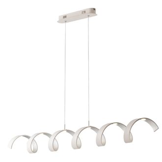 Luce-Ambiente-Design White and Silver Aluminum Helix Suspension 30w Warm Light 120 Cm