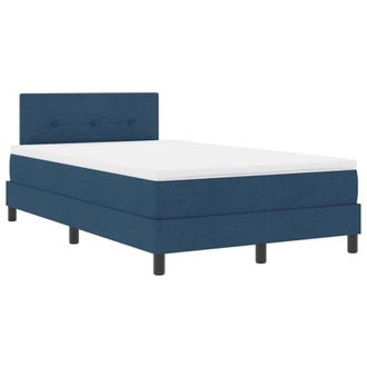 vidaXL Box Spring Bed with Mattress with LED Blue 120 x 190 cm Fabric vidaXL