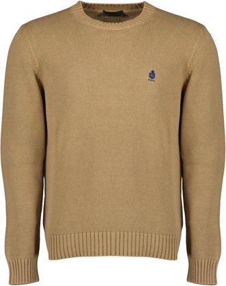 Prada Truien & Vesten, Heren, Bruin, M, Katoen, Katoenen trui met ronde hals
