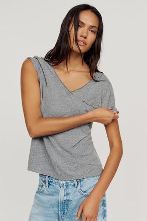 Pilcro Quinn Drapey V-Neck Tee