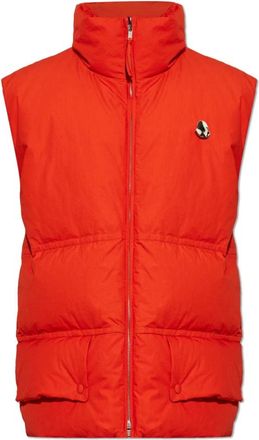 Moncler Chlorine Down Vest - unisex - Bodywarmers - Rood - 2XS - Katoen - Jassen