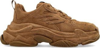 Balenciaga Sneakers, female, Brown, Size: 5 US Triple S Sporty Suede Sneaker