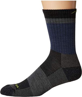 Darn Tough Heady Stripe Micro Light Cushion Socks Mens Crew Cut Socks Shoes Blue : XL (US 12.5-14.5), Wool/Spandex/Nylon