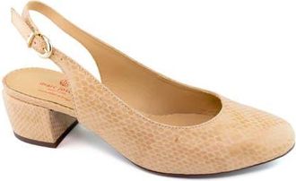 Marc Joseph New York Broad St Slingback Leather Pump in Blush Snake at Nordstrom, Size 7.5