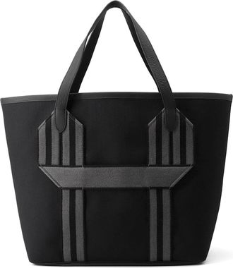 Herm&egrave;s Black Gray Taurillon Clemence Leather Tote Bag (Pre-Owned)