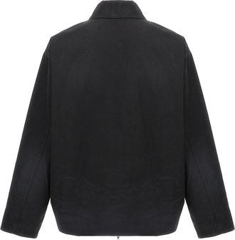 Balenciaga Mens Black Cotton Full-Length Jacket Clothing