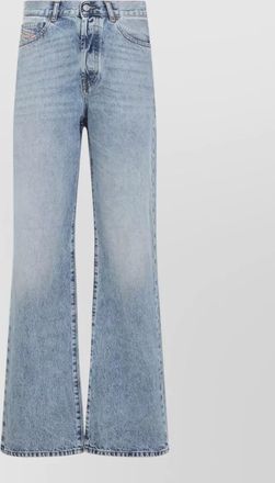 Diesel denim high-rise straight-leg regular-fit jeans