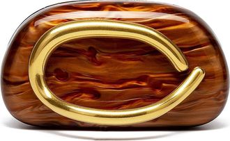 Generic KOBONA Women Acrylic Clutch Box with Metal Chain Elegant Acrylic Trendy Evening Clutch Bag Shell Shape Shoulder Chain Crossbody Bag for Woman Evening 