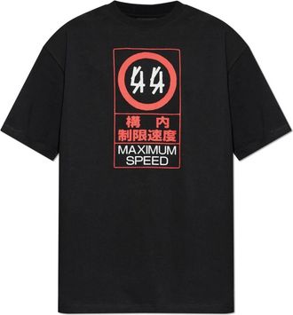 44 Label Group T-Shirt met Print - Heren - T-shirts - Zwart - S - Katoen - Tops