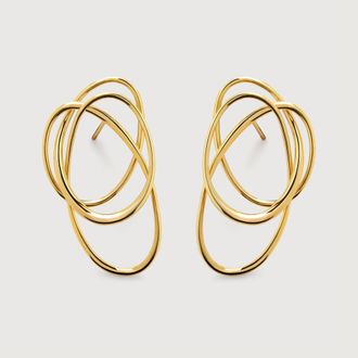 Monica Vinader Gold Nura Wrap Cocktail Earrings