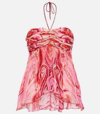 Etro Halterneck silk-blend top