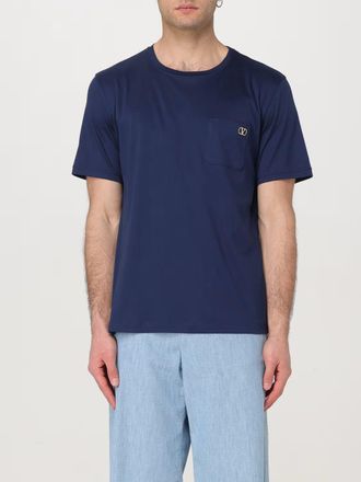 Valentino Mens Plaque Logo T-Shirt in Blue