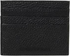 Emporio Armani Accessoires, Heren, Zwart, ONE Size, Leer, Leren Kaarthouder Portemonnee