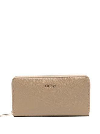 Liu Jo Portemonnee met logoplakkaat en rits - Beige