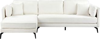 Beliani Beliani - Modern Corner Sofa Right Hand Boucle Pillow Back Scatter Cushions Off-White Altan