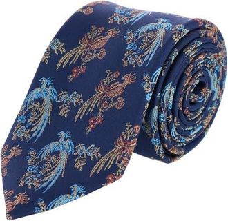 Trafalgar Store Birds of Prosperity Silk Tie in Navy at Nordstrom