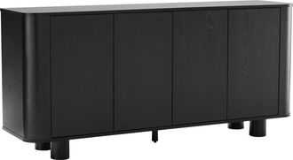 Oviala Aparador escandinavo de 4 puertas l160 cm madera negra
