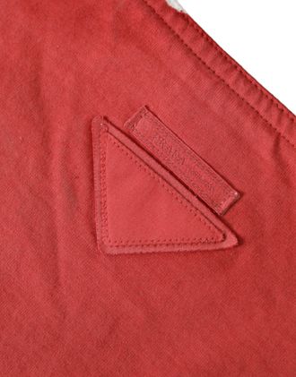 Prada Womens Jersey Fabric Logo Tote Red