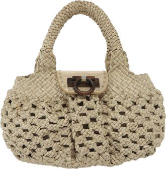 Ferragamo Gancini Gold Leather Handbag (Pre-Owned)