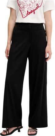 Desigual Wijde broek - Dames - Wijde Broeken - Zwart - L - Polyester - Broeken