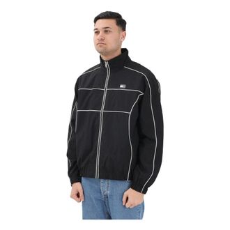 Tommy Jeans Back Logo Piping Water Repellent Jacket - Heren - Zomerjassen - Zwart - L - Polyester - Jassen