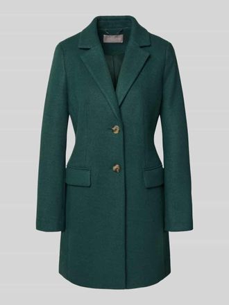 Christian Berg Mantel mit Reverskragen und Pattentaschen in Dunkelgruen, Größe 36