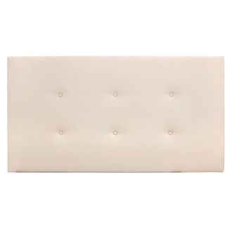 Deco Wood Cabecero tapizado de polipiel con botones en color beige de 90x80cm