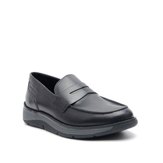 Rockport Mens Liam Penny Loafers with Stitched Toe in Black - Size UK 12