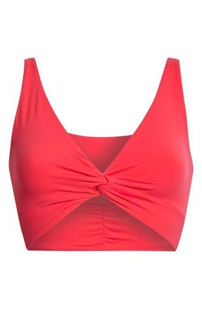 Free People FP Movement Never Better Twist Front Sports Bra in Grapefruit at Nordstrom, Size X-Small