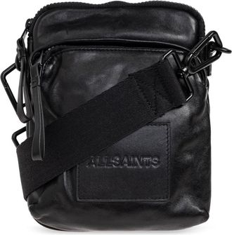 AllSaints Falcon Leather Pouch Bag - Heren - Schoudertassen - Zwart - ONE Size - Katoen - Tassen