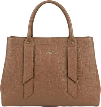Pierre Cardin Gewatteerde Leren Handtas - Dames - Handtassen - Bruin - ONE Size - Leer - Tassen