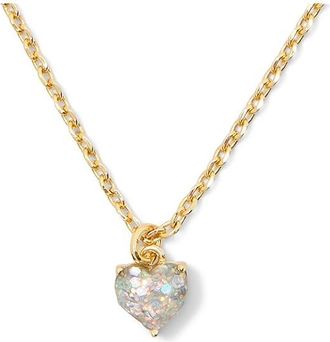 Kate Spade New York My Love Mini Pendant Womens Necklace Opal Glitter, Brass/Cubic Zirconia