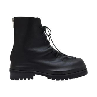 424 Lace-up Boots, male, Black, Size: 11 US Washed Leather Lace-up Marathon Boot