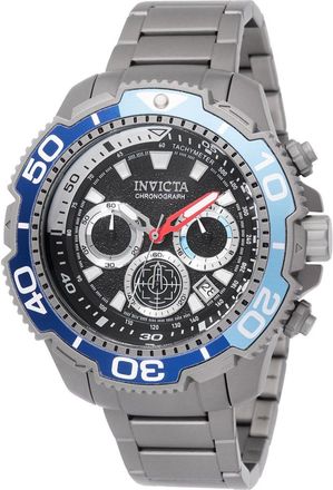 Invicta TI-22 49493 Herenhorloge - Quartz Uurwerk - Titanium met Zwarte Wijzerplaat - 48 mm