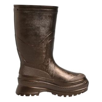 Dolce & Gabbana Wellies, female, Brown, 8 UK, Metallic Bronze Pull On Rain Boots
