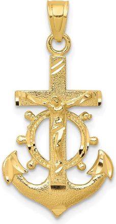 Diamond2Deal 10k Yellow Gold Mariner Crucifix Pendant