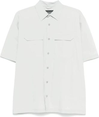 Herno Casual Katoenen Overhemd - Heren - Korte mouwen Overhemden - Wit - L - Katoen - Overhemden