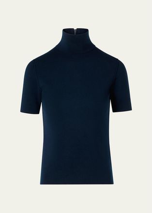 Akris Mock Turtleneck Stretch Wool Top