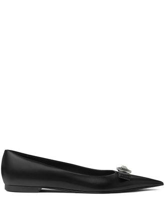 Versace Medusa pointed ballet flats - women - Calf Leather/Lamb Skin/Goat Skin/Calf Leather - 38.5 - Black