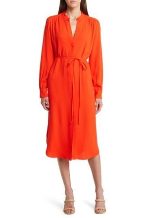 BOSS Dibanorah Long Sleeve Midi Dress in Bt Orge at Nordstrom Rack, Size 10