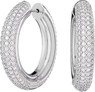 Swarovski Dames Oorbellen Hoops Wit Dextera 5651392 - Dames - Oorbellen - Grijs - ONE Size - Accessoires