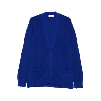 Laneus Cardigans, male, Blue, Size: M V-Neck Cardigan