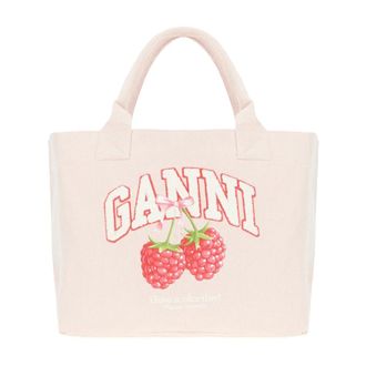 Ganni Tote Bag - female - Ganni - Shopping Bags - White - ONE SIZE - Bags